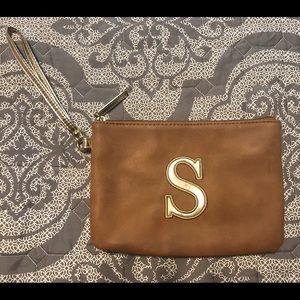 “S” monogrammed larger wristlet